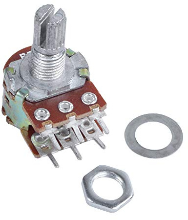 Elydiva 1 Pcs MéTal Argenté B50K 50K Ohm PotentiomèTre Double Trim 6 Broches 3.8X2.8X1.7Cm