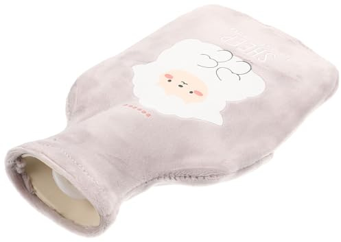 KAILIKETIY Bolsa de Agua Caliente de Felpa Adorable Funda Desmontable de Goma 350ml para Aliviar Resfriados y Calentar Manos en Invierno