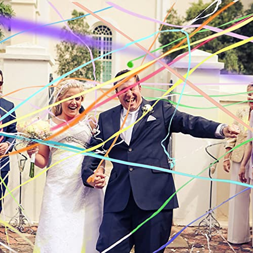BATTIFE Streamers Poppers - Hand Throw Confetti Poppers, No Mess Paper Crackers for Birthday Wedding Party Celebrations, Colorful, 16.4Ft/5M (20Pack)