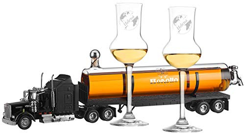 polar-effekt - Set regalo con decanter da 0,5 l, bicchiere da grappa, adatto come regalo per Natale, festa di addio, compleanno, anniversario, motivo mappamondo