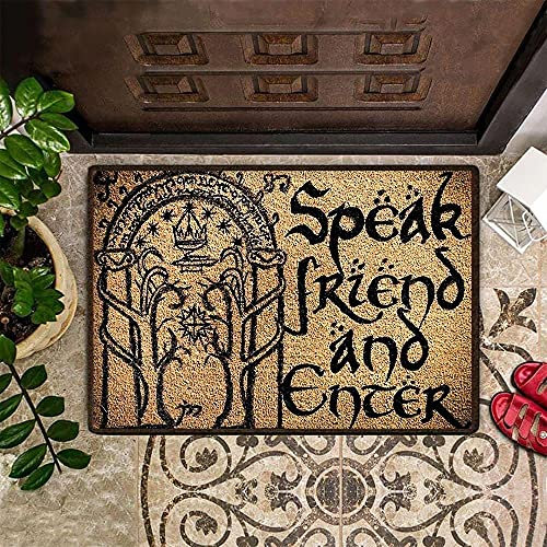 TIANTURNM Fußmatte innen Sprich Freund und betrete die Fußmatte lustige Outdoor-Willkommensmatte waschbare Innentürmatte deko Wohnzimmer 20x32