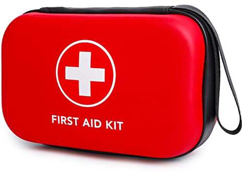 First-Aid-Kit-for-Car-Home-Travel-Camping-Businesses, Compact Waterproof Hard Case, Public Emergency Medical Kits - Perfect for Survival, Vehicle, Boat, Sports, Hiking, Office, Dorm (PUMIER)