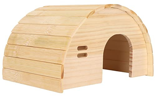 UBEF Meerschweinchenhaus aus Holz, großer gemütlicher Raum Bodenloses multifunktionales Hamsterhaus in Gold für Goldbären