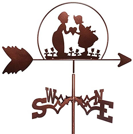 ANCNA-U Wetterfahne, Richtungsanzeige, Metallfahne, Wetterhahn, Dekoration, Zuhause, Outdoor, Schuppen, Hof, Garten, Ornament/Liebende in Liebe/35 x 50 cm