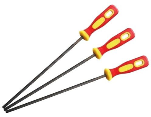 GNAUMORE Lima de Cadena de Motosierra,Juego de Limas para Motosierra con Mango,Lima de Motosierra,Lima para Motosierra con Mango y Portalimas,Kit de Lima de Motosierra de Metal con Asa