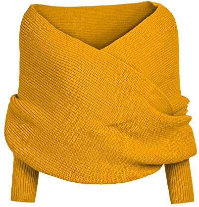 Générique Écharpe avec Manches Femme Tricotée Chaude d'hiver avec Manches Écharpe Tricotée avec Manches Manches Crochet Écharpe Multifonctionnelle Mode Doux Retro Pull Écharpe épaissie Châle