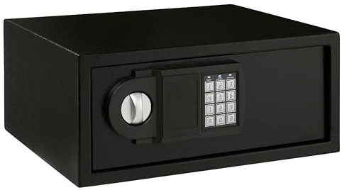 Digital Safe, Heavy Duty High Security Black Steel Safe Box with Electronic Key Pad, Steel Locking Bolts & Emergency Key Override for Home, Hotel, Business, Office (28 Litres)