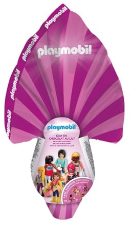 Huevo de Chocolate de Pascua Playmobil rosa (150g) – Edición Especial con Juguete Sorpresa – Regalo Ideal para Niñas en Semana Santa – BIP Chocolat de Pâques