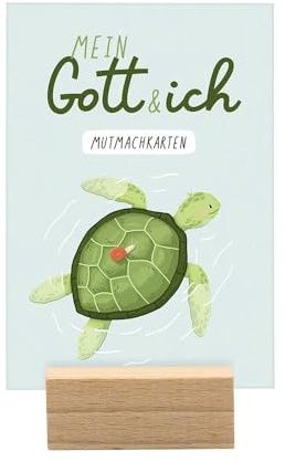 Mutmachkarten: Mein Gott und ich: 12 Karten für Kinder mit Holzaufsteller: Mutmachende Bibelwahrheiten mit liebevoll gestalteten Illustrationen & Beispielen für Bibelgeschichten und Kinderlieder