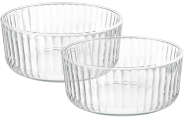Bormioli Rocco Exclusiva - Set di ciotole da portata impilabili in vetro per snack, salse e condimenti, design elegante riflettente, stoviglie italiane da 15,2 cm, lavabili in lavastoviglie
