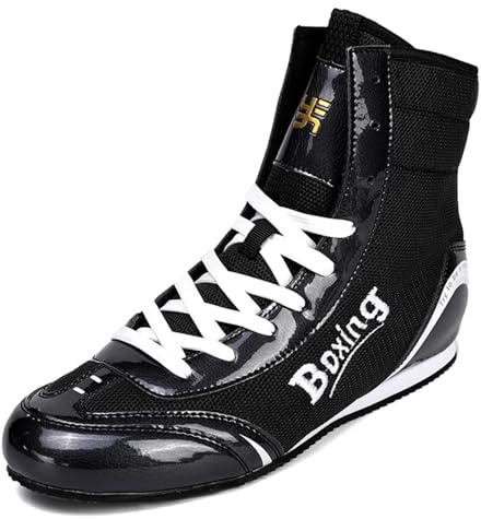 Hiuzylqx Scarpe Boxe Uomo, Pugilato Scarpe da Wrestling Professionali per Sollevamento Pesi, Bodybuilding Palestra e Stivali da Allenamento Sportivo