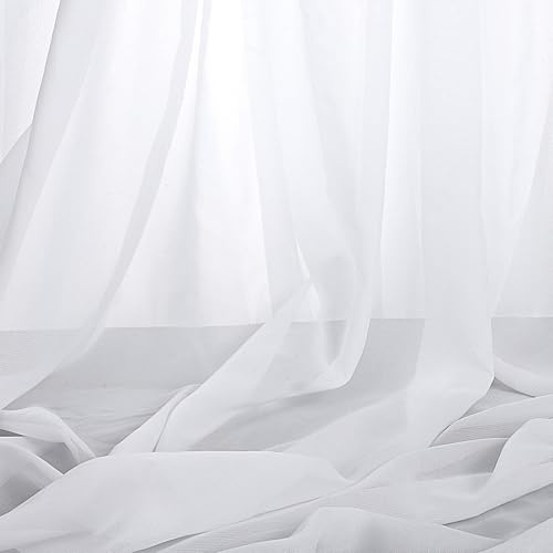 Tissu en mousseline de soie blanche de 2 m, vendu au mètre, 150 cm de large, idéal pour les mariages, les vêtements et la décoration