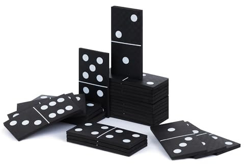 HILLINGTON Giant Foam Dominoes Set – 28 Jumbo EVA Tiles for Outdoor Garden Games – Soft, Safe Family Fun for Kids & Adults – Ideal for BBQs, Schools, Parties, Events & Summer Activities