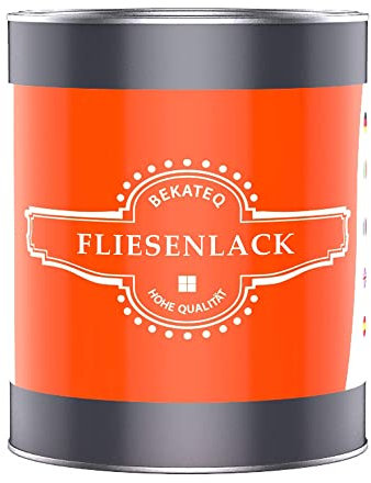 BEKATEQ 1K Fliesenlack für Boden- und Wandfliesen, 1l Schwarz seidenmatt I Fliesenfarbe für innen & außen I Hohe Deckkraft & gute Haftung I Für Küche, Bad, Keller BE-713