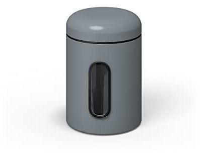 stardis Vorratsdosen 3er Set 1,9 L mit Deckel & Sichtfenster für Lebensmittel, stabiler Vorratsbehälter, Metalldosen für Kaffee, Tee, Cerealien, Kaffeedose, Anti-fingerprint-Beschichtung grau