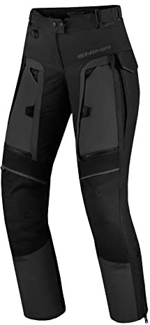 SHIMA HERO LADY 2.0 Motorradhose Damen - Ganzjährig Verstärkte Motorcycle Cargo Männer aus Cordura Textil mit Wasserdichter Membran, Heizung Schicht, Knie Protektoren (Schwarz, 3XL)