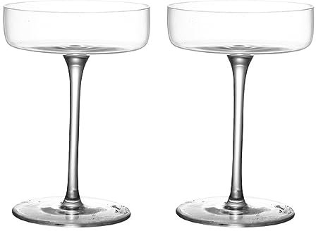 GANAZONO Wasserbecher Sektschalen Einzigartige Martini-Gläser | Satz Von | 2 Mundgeblasene Martinigläser Kristall | Art- -Cocktailgläser-Set Für Pisco Sour Mixgetränke Sektschale