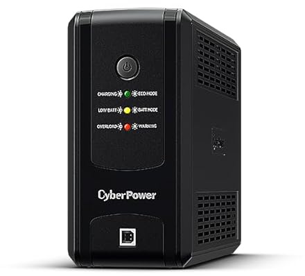 CyberPower UT800EIG Line-interaktive USV 800VA/450W in Schwarz, Tower, AVR Spannungsstabilisierung, GreenPower UPS Bypass für niedrigen Verbrauch, 4X IEC C13, USB HID, Relaiskontakt, EMI Filter