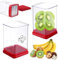 ARONRAVE Gemüseschneider Obstschneider, 2 Stück Schnellschneider mit Druckplatte Obstschneider mit Behälter Obst Schneider Erdbeer Schneider Gemüseschneider Cup Slicer Schneidfang Fruit