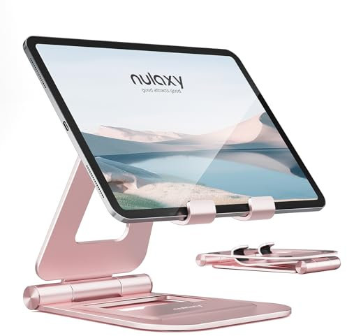 Nulaxy Aluminium-Ständer: Faltbarer Desktop-Halter für Tablets & Smartphones, verstellbar, für iPad, iPhone, Kindle & mehr