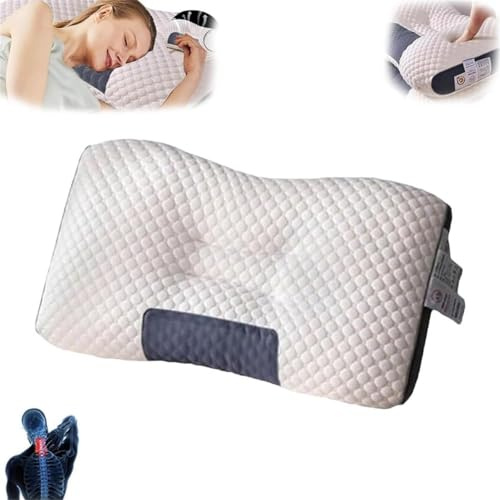 Cuscino per Apnea del Sonno, Cuscino Cervicale Cozy Cloud, Cuscino Massaggiante Ergonomico di Supporto per il Collo Sleep-Aid, Nucleo Morbido e Non Collassante, Cuscino Cervicale in Memory Foam per il
