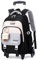 Amythe Schulrucksack Trolley für Mädchen, Teenager Rucksack Schule mit Rollen, Abnehmbar Trolley Schulranzen für Grund- und Sekundarschüler, Daypack für Reise mit 6 Räder，36L -Schwarz