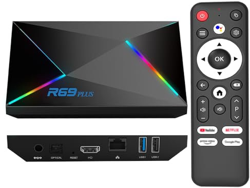 Android TV Box 2025, Android 14.0 TV Box 2GB RAM 16GB ROM 1000M Ethernet WIFI6 Android Box 4K 6K 8K HDR10 R69 Plus H728 Octa-core 3D Smart TV Box Support 2.4G 5.8G Dual WiFi BT5.0 USB 3.0