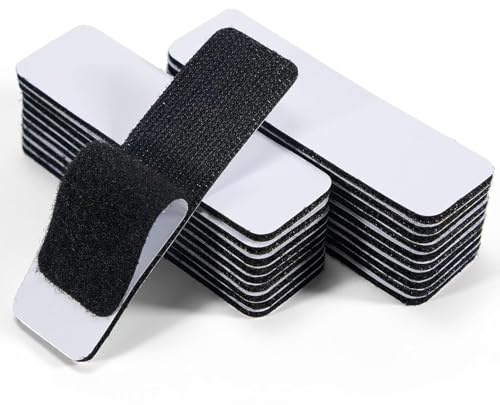 20 stycken självhäftande kardborreband, extra starka 3 cm x 10 cm, dubbelsidigt kardborrband med kardborreband, för tyg, fastsättning, organisering och förvaring, svart