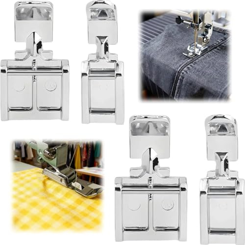4Pcs Zipper Foot for Sewing Machine,Universal Household Sewing Accessories,Invisible Durable Zipper Foot,Compatible with Brother, Singer, Janome & Other Low Shank Machines