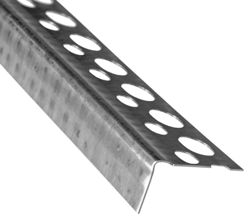 doitBau Profilo di finitura in alluminio, protezione bordi per cartongesso, forato su un lato per elevata aderenza all'intonaco, gamba 20 x 13 mm, spessore 0,4 mm, 2,5 m per asta, 50 barre = 125 m