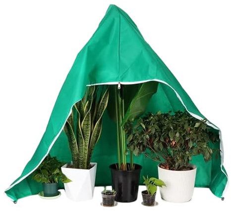 Cubiertas Invernales para Plantas Protección Anticongelante - Cobertores Invernales Plantas | con Cremallera Lateral Tela Sombra Ajustable Control Mosquitas Transpirable para Rosas Pájaros Árboles