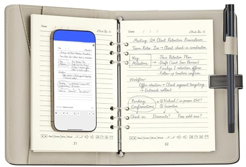 Hamwesh Smart Pen con Notebook, Dispositivo per Prendere Appunt Supporta la Sincronizzazione in Tempo Reale per la Digitalizzazione, la Conversione in Testo, L'archiviazione Offline