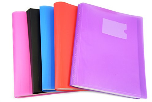 Arpan Cartella A4 per presentazioni (1 unità) con copertina flessibile per privati, scuole, università, uffici, professionisti, aziende - 62 tasche 124/tasche laterali colori assortiti x 1