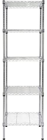 Finnhomy 5 Böden verstellbar Stahl Draht Regal Rack für Smart Stauraum in kleinen Platz oder Raum, Metall Heavy Duty Stauraum, Badezimmer Tower