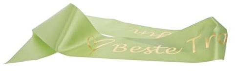 Schärpe für sie oder ihn mit Ihrem individuellen Aufdruck in vielen Farben und für jeden Anlaß: JGA, Baby-Shower, Silber-Hochzeit, die Nr. 1 in Qualität und Individualsierung, Farbe:hellgrün