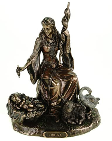 Figurine de collection Véronèse Frigg, déesse nordique de l’amour, sculpture en bronze