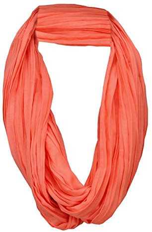 TigerTie - Bufanda bucle en rojo rosé rojo salmón monocromo unicolor - redecilla bufanda alrededor