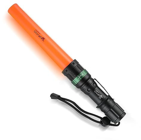 Ultrafire Linterna Señal 6 Pulgadas Varita de Tráfico Linterna Baton 250 Lumens Con Modo Estroboscópico Luz Roja de Emergencia
