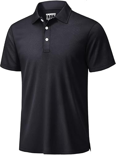 TACVASEN Polo Hombre Manga Corta Polo Golf Hombre Camisas de Verano Casual Camiseta Transpirable Camisa Tecnica Antisudor Camiseta Basica Ajustada