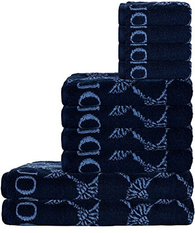 JOOP! Handtuch Set, 10-TLG - Cornflower, 2X Duschtuch, 4X Handtuch, 4X Gästetuch Blau Set