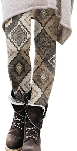 OUMSHBI Leggings Damen Baumwolle Graffiti-Drucken Gym Leggings Damen Booty Shape Leggings Damen Stretch High Waist Lange Yogah Teddy Fleece Jogginghose Sportlegging Strumpfhosen Leggings Mädchen