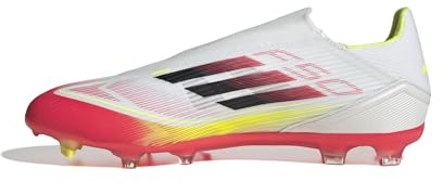 adidas Unisex Adulto F50 League Laceless Football Boots FG/MG, Cloud White/Core Black/Solar Yellow, 45 1/3 EU