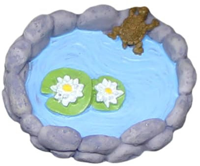 Bassin miniature pour jardin féerique, accessoires de jardin miniatures, figurines d'étang en résine, décoration de paysage, créative, réutilisable, faite à la main, adorable jardin de fées,