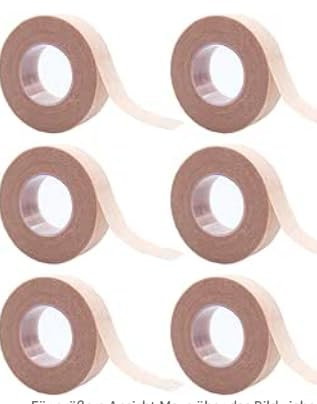 6 Rollen Micropore Tape,Nose Tape,Nasentape,Nasen Tape,Tape Hautfarben,Klebeband Wimpernverlängerung,Mikroporen Band,Atmungsaktiv,Wasserfest,1.25cm x 9.14m (Hautfarbe)