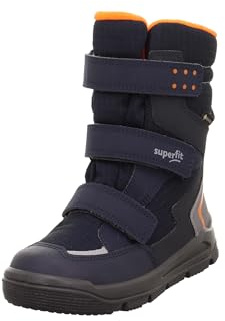 Superfit Mars 8010 - Stivali da neve Gore-Tex con imbottitura calda, 34 EU, colore: Blu/Arancione, Blu Arancione 8010, 34 EU