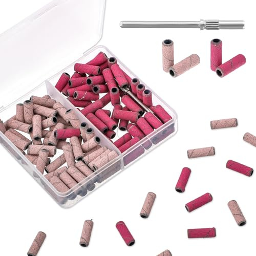 120 st sliphylsor slipband, 240 Grit och 180 Grit små slipband för nagelborrar, mini sliphylsar nagelfräsar, slipkåpor med nagelborr för professionell manikyrpedikyre