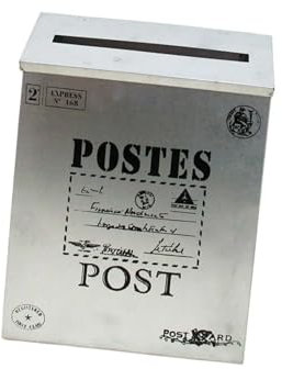 NSTVVEE Cassetta Postale da Parete, Porta giornali, Cassetta Postale, Grande capacità, Vintage, da Appendere alla Parete, per Esterni, Cortile, cancello, per ricevere la Posta (Argentata).