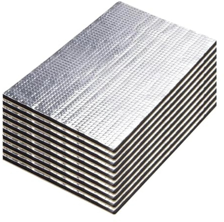 KiBcsLic Lot de 10 Tapis d'isolation phonique et Thermique pour Voiture, ignifuges, imperméables et insonorisants pour Capot, 10 Mm D'épaisseur