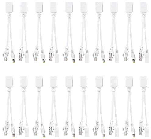 Sonew 10 Paar IP Kamera POE RJ45 Kabel Stromversorgung über Ethernet Adapter Injector + Splitter DC 12 V
