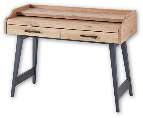 Stella Trading INNO4HOME Schreibtisch mit Schubladen, Artisan Eiche Optik - Moderner Bürotisch Computertisch fürs Homeoffice mit ausziehbarer Tischplatte - 120 x 84 x 50 cm (B/H/T)